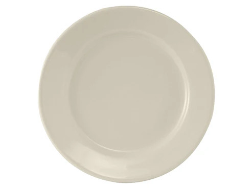 Tuxton TRE-921 12" Ceramic American White/Eggshell Round Plate (1 Dozen)