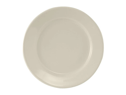 Tuxton TRE-009 9" Ceramic American White/Eggshell Round Plate (2 Dozen Per Case)