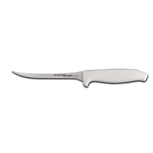 Dexter SGL155NSC-PCP 5.5" Scalloped Edge Utility Knife with White Handle