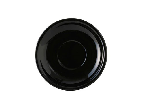 Tuxton BBE-066 6-3/4" Ceramic Black Round Cappuccino Saucer (2 Dozen Per Case)