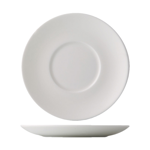 CAC China EVT-36 4.63" Dia. Bone White Porcelain Round Everest Saucer (3 Dozen Per Case)