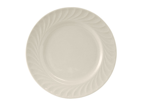 Tuxton MEA-094 9-1/2" Ceramic American White/Eggshell Round Plate (2 Dozen Per Case)