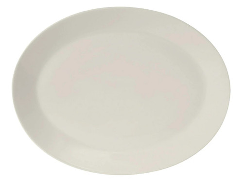 Tuxton AMU-025 Ceramic Pearl White Oval Platter (6 Each Per Case)