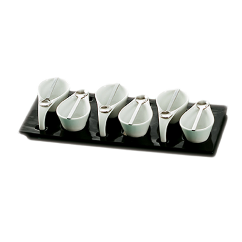 CAC China PTP-6- Super White Porcelain Party Collection Tasting Cup Set (8 Set Per Case)