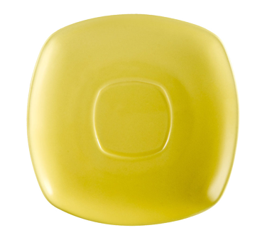CAC China KC-2-SFL 6" L Sunflower Ceramic Square Color Arts Saucer (3 Dozen Per Case)