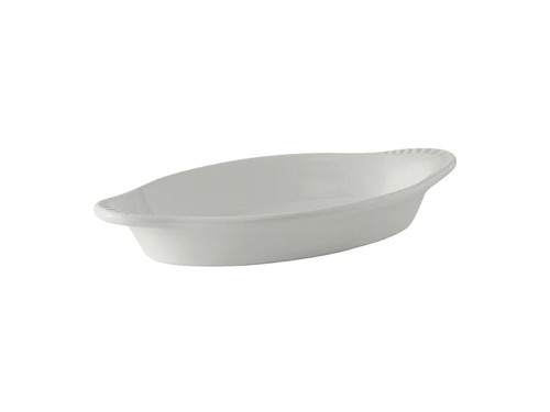 Tuxton BWN-120 12 Oz. Ceramic White Oval Welsh Rarebit (1 Dozen)