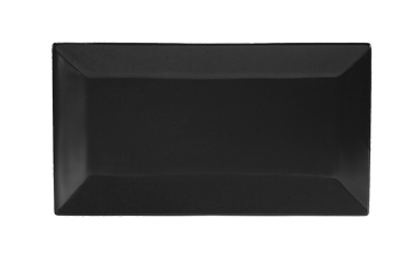 CAC China KC-13-BLK Black Ceramic Rectangular Color Arts Platter (1 Dozen)