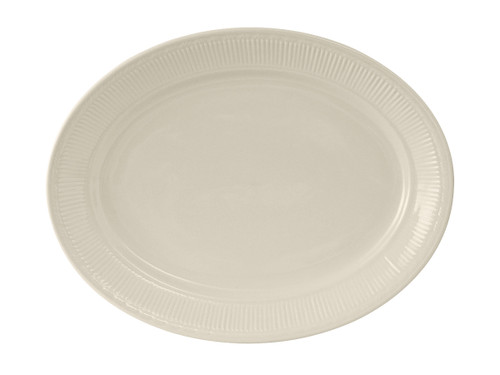 Tuxton HEH-131 Ceramic American White/Eggshell Oval Platter (1 Dozen)