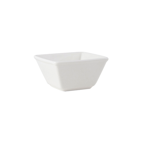 Tuxton ABU-040 8 Oz. Ceramic Pearl White Square Bowl (2 Dozen Per Case)