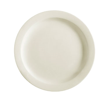 CAC China NRC-16 10.5" Dia. American White Ceramic Round NRC Plate (1 Dozen)