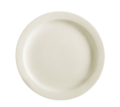 CAC China NRC-16 10.5" Dia. American White Ceramic Round NRC Plate (1 Dozen)