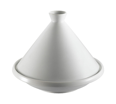 CAC China COL-A8 8.5" Dia. Super White Porcelain Round Accessories Plate & Lid Set (8 Each Per Case)