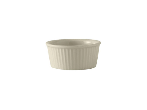 Tuxton BEX-0602 3-3/4" 6 Oz. Ceramic American White/Eggshell Round Ramekin (4 Dozen Per Case)