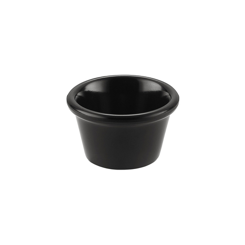 CAC China MRKF-1-BLK 1.5 Oz. Black Round Plastic Ramekin (8 Dozen Per Case)