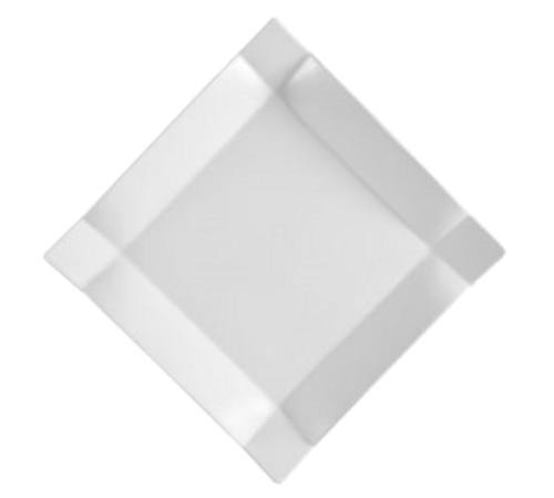 CAC China TMS-8 Super White Porcelain Square Times Square Plate (3 Dozen Per Case)