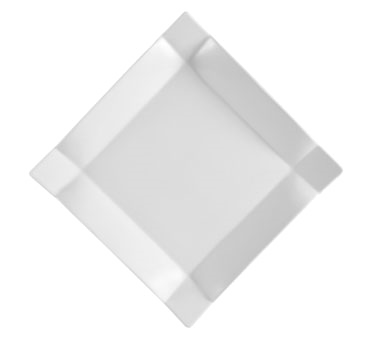 CAC China TMS-8 Super White Porcelain Square Times Square Plate (3 Dozen Per Case)