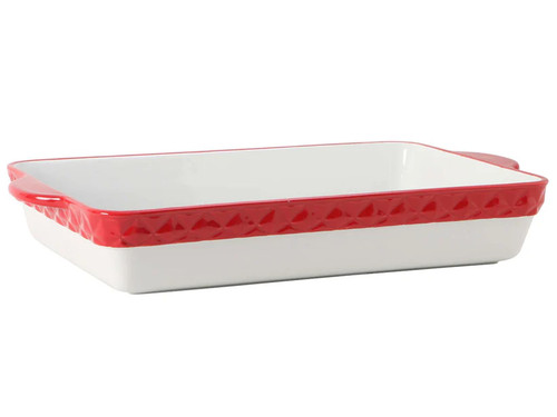 Tuxton EAQ-201 6-1/4 qt Porcelain Porcelain White Rectangular Casserole Dish (2 Each Per Case)