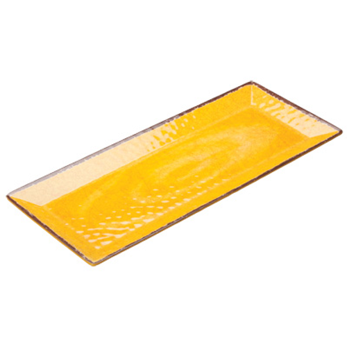Winco WDM001-608 Plastic Yellow Rectangular Plate (24 Each Per Case)