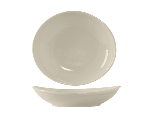 Tuxton BEB-185J 18 Oz. Ceramic American White/Eggshell Oval Bowl (1 Dozen)