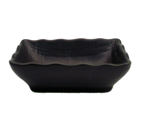 CAC China 666-32-BLK Black Ceramic Rectangular Japanese Style Sauce Dish (4 Dozen Per Case)