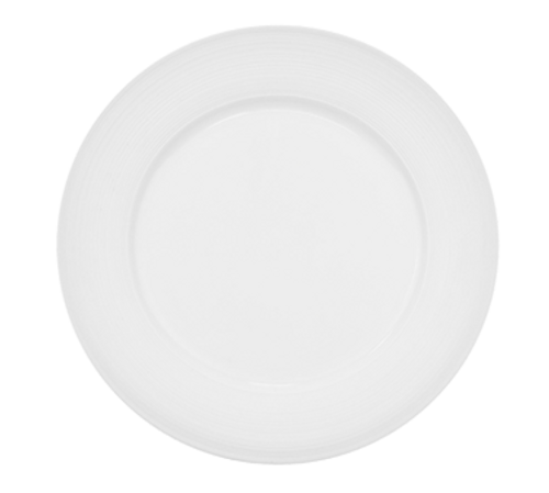 CAC China TST-16 10.5" Dia. Super White Porcelain Round Transitions Plate (1 Dozen)