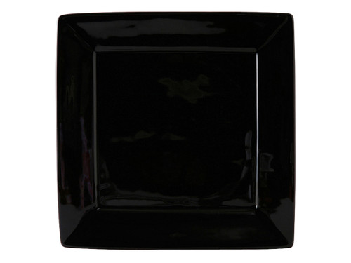 Tuxton BBH-1016 Ceramic Black Square Plate (1 Dozen)