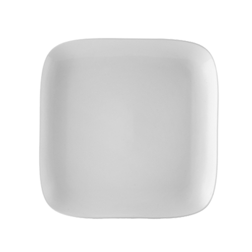 CAC China OXF-C6 Bone White Porcelain Square Oxford Plate (3 Dozen Per Case)