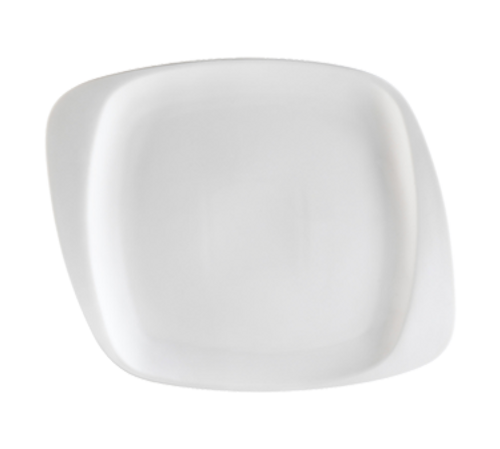 CAC China WH-9 Bone White Porcelain Square White Pearl Plate (2 Dozen Per Case)
