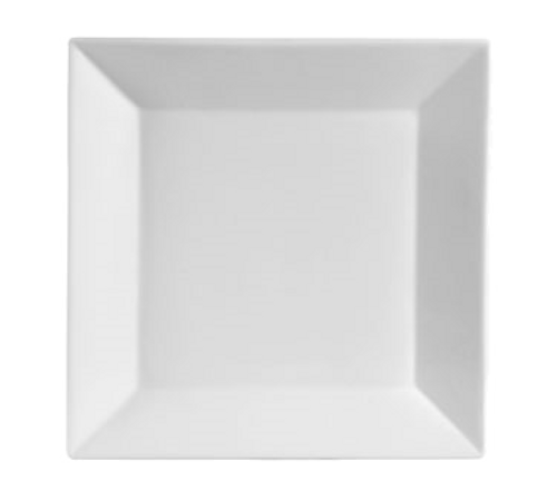 CAC China KSE-20 Super White Porcelain KingSquare Plate (1 Dozen)