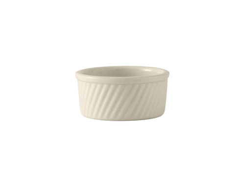 Tuxton BEX-0804 4" 8 Oz. Ceramic American White/Eggshell Round Souffl (1 Dozen)