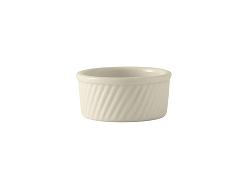 Tuxton BEX-0804 4" 8 Oz. Ceramic American White/Eggshell Round Souffl (1 Dozen)