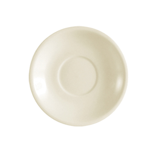CAC China FR-36 4.5" Dia. European White Ceramic Round Franklin Saucer (3 Dozen Per Case)