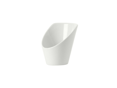 Tuxton GZP-040 4 Oz. Porcelain Porcelain White Slanted Bowl (1 Dozen)