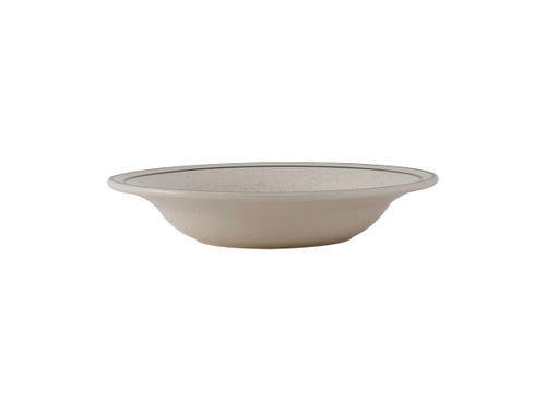 Tuxton TES-003 8-3/4" 9 Oz. Ceramic American White/Eggshell With Green Speckle Round Soup Bowl (2 Dozen Per Case)