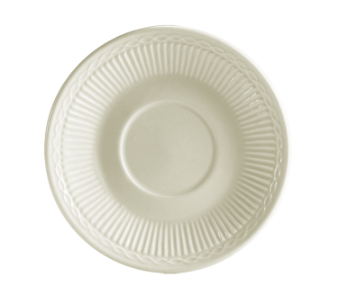 CAC China RID-2 5" Dia. American White Ceramic Round Ridgemont Saucer (3 Dozen Per Case)