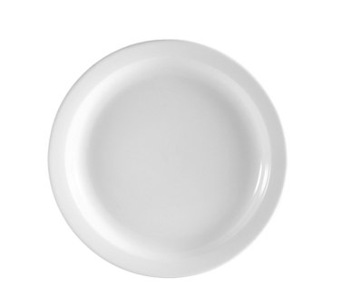 CAC China NCN-16 10.5" Dia. Super White Porcelain Round Clinton Plate (1 Dozen)