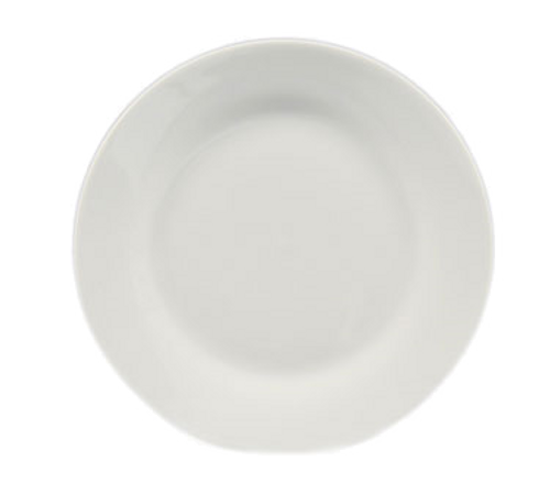 CAC China H-16 10.5" Dia. Super White Porcelain Round Hampton Plate (1 Dozen)