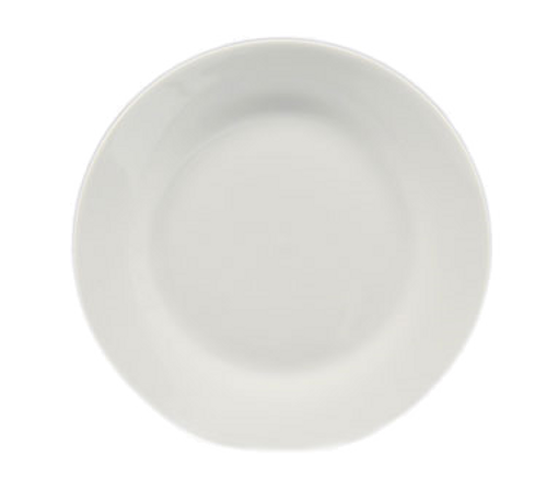CAC China H-16 10.5" Dia. Super White Porcelain Round Hampton Plate (1 Dozen)