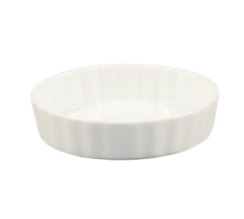 CAC China QCD-10 42 Oz. Super White Porcelain Round Quiche Baking Dish (1 Dozen)