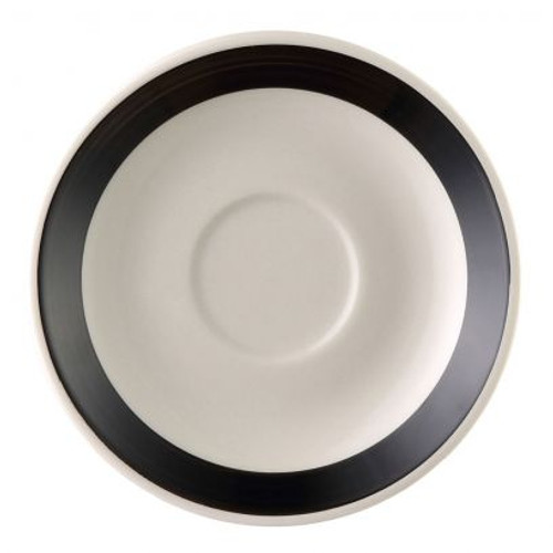 CAC China R-36-BLK 4.5" Dia. American White Ceramic Round Rainbow Saucer (3 Dozen Per Case)