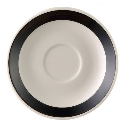 CAC China R-36-BLK 4.5" Dia. American White Ceramic Round Rainbow Saucer (3 Dozen Per Case)