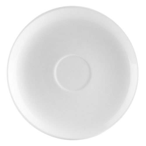 CAC China RCN-1057 6.88" Dia. Super White Porcelain Round Clinton Saucer (3 Dozen Per Case)