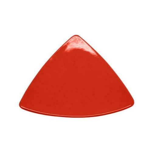 CAC China TRG-9-R Red Ceramic Triangular Festiware Plate (2 Dozen Per Case)