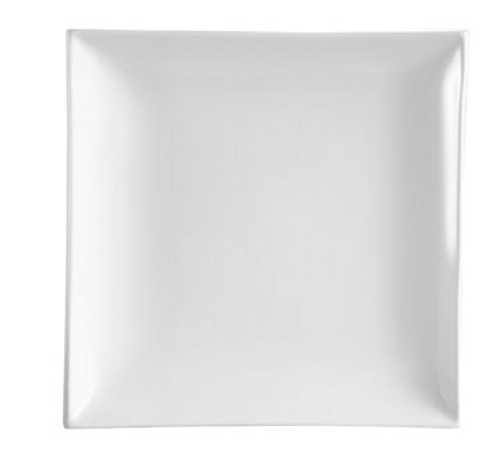 CAC China TOK-6 Bone White Porcelain Square Tokyia Plate (3 Dozen Per Case)