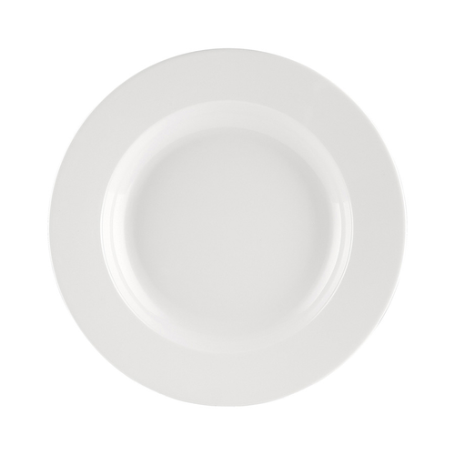 CAC China MLRN-120 12" Dia. White Plastic Round Maxwell Pasta Bowl (1 Dozen)