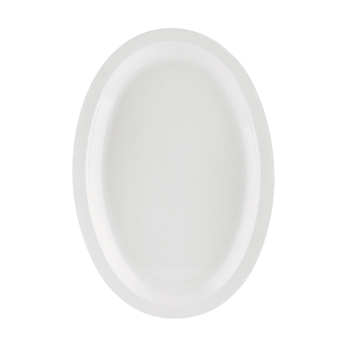 CAC China MLNC-13 White Plastic Oval Maxwell Platter (2 Dozen Per Case)