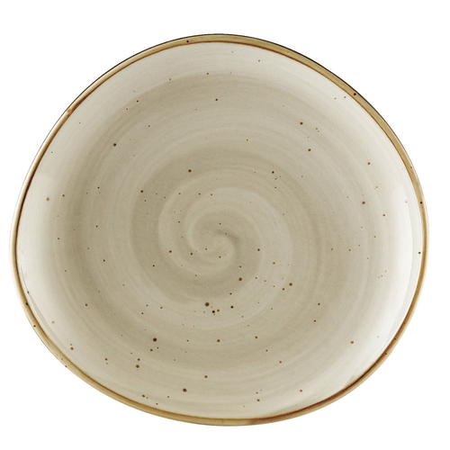 CAC China TUS-8-BGE Desert Beige Porcelain Round Tucson Plate (3 Dozen Per Case)