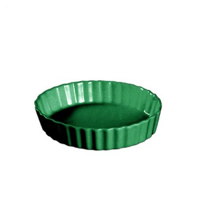CAC China QCD-5-G 5.5 Oz. Green Ceramic Round Festiware Quiche Baking Dish (2 Dozen Per Case)