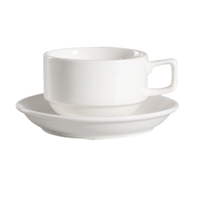 CAC China 101-2 5.5" Dia. Bone White Porcelain Round Lincoln Saucer (3 Dozen Per Case)
