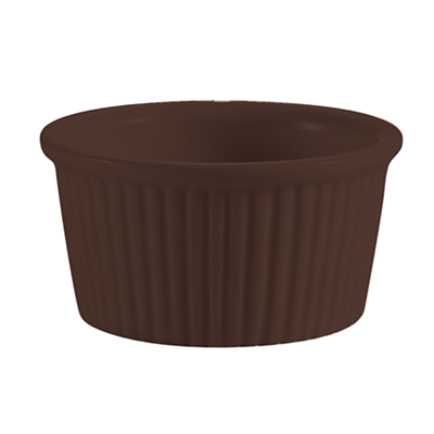 CAC China RKF-3-BWN 3 Oz. Round Fluted Ceramic RKF Ramekin (4 Dozen Per Case)